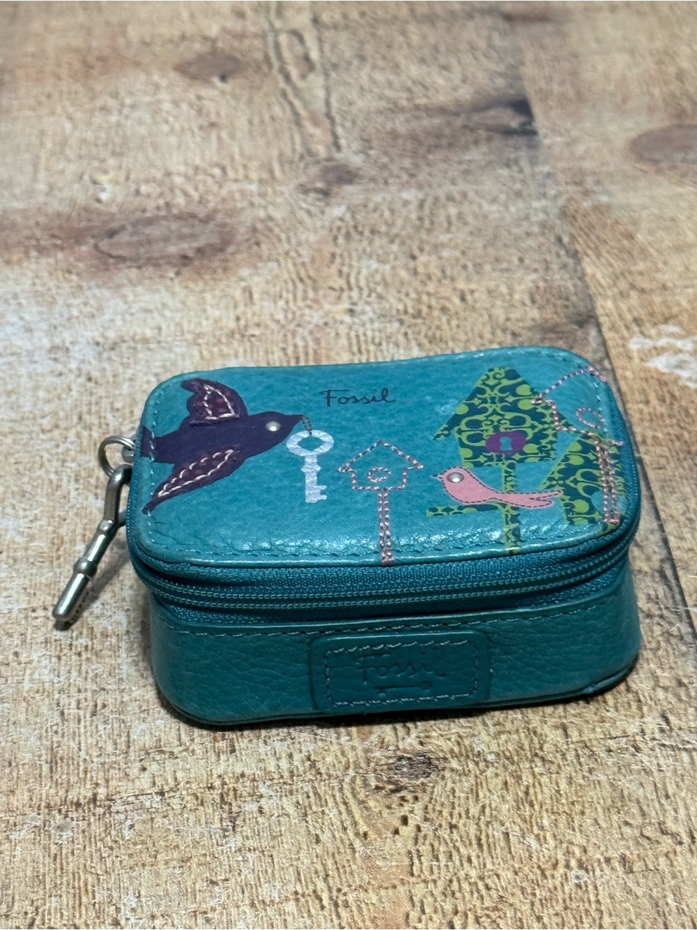 Fossil Leather Zip Around Pill Case